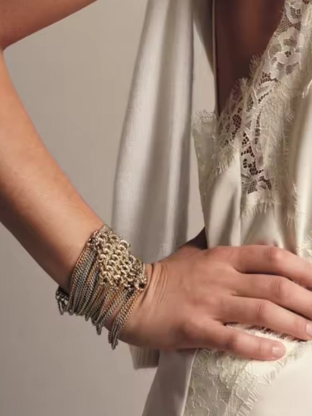 Mixed Metal Multi-Chain Fringe Bracelet